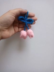 Crochet Cherry Keychain
