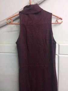 ZARA Burgundy Bodycon Midi Dress