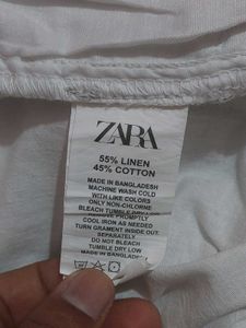 Zara White Linen Pants - Straight/relaxed Fit