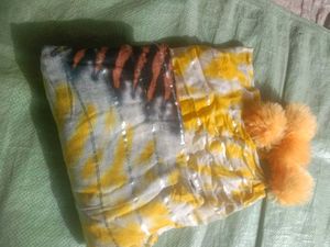 Yellow Scarf with Pom Po