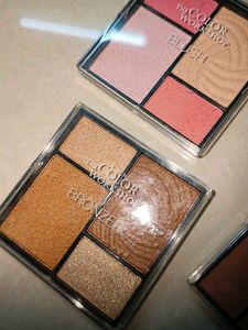Combo Of Blush, Bronzer, Contour, Strobing