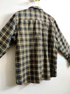 men&#39;s brown check patterned shirt