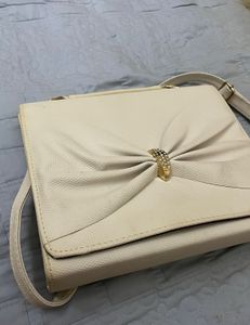 Mark&amp;keit  Off White Textured Handheld Bag