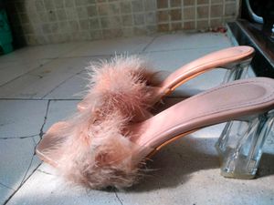 Nude Transparent Block Heel For Women