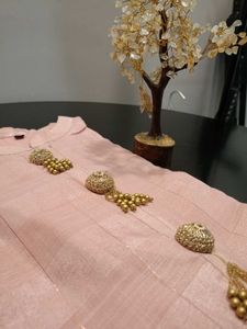 🌸Pink Kurta With Pearl Tassels🌸