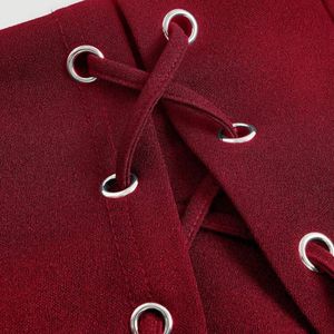 Red Lace-Up Mini Skort