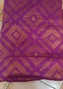 Brasso Saree With Golden Border Design