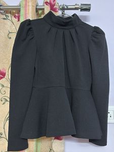 Chic Black Peplum Top