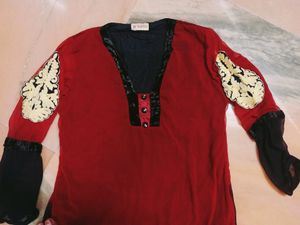 Red And Black Kurti