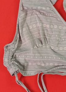 Grey boho printed bralette top