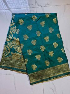 Elegant Green Banarasi Saree