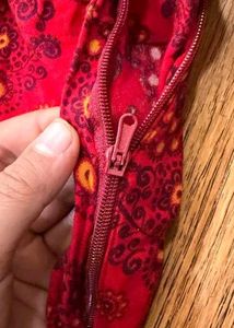 Red &amp; White Printed Kurta Set