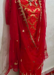 Combo Very Beautiful red Brocade Wedding Suit Fabr