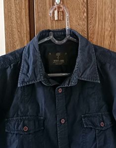 Woodland Men&#39;s Casual Blue Shirt