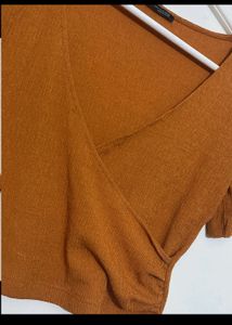 Zara Orange Aline Crop Top