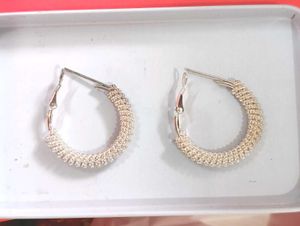 White Sparkly Hoop Earrings