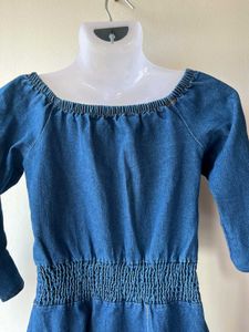 Denim Mini Dress with Buttons