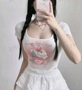 Bunny Graphic Crop Top