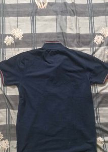 Teamspirit Navy Polo Shirt with Striped Trim