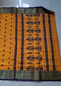 ☆NEW☆Gorgeous Mustard Yellow Cotton Saree 🪔✨