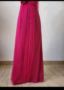 Elegant Pink Floral Evening Gown