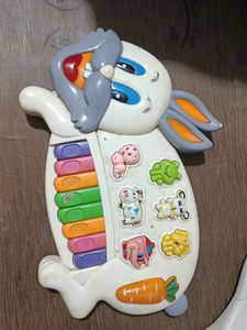 Vintage Bunny Piano Toy