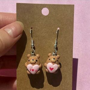 I ❤️ U Bear Clay Earrings – Cutesy Charms