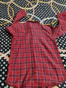 Red Plaid Casual Shirt