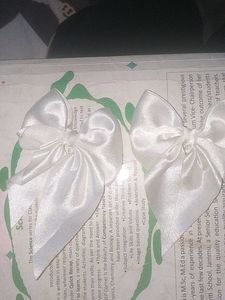 White Satin Bow Hair Tie