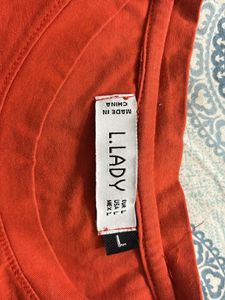 Orange Tee with Sequin Logo