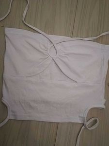 White Tie-Front Tube Top