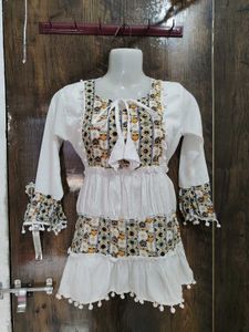 Stylish White Short Kurti