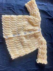 Yellow Hand-Knitted Baby Sweater