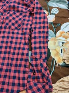 Red &amp; Navy Check Shirt for women
