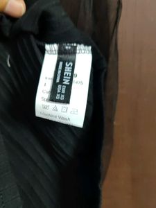 Black Sheer Sleeve Top