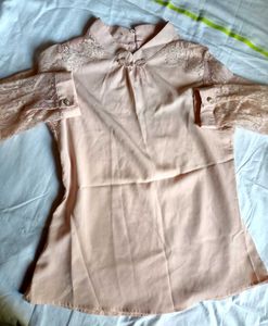 Beautiful Top With Lace Sleeves And Shoulders