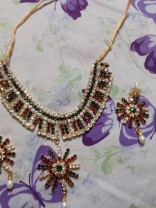 Rhinestone Necklace &amp; Earring Set