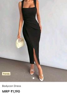 Trendy Black Bodycon Dress – XS Size