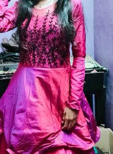 Pink Embellished Anarkali Dress
