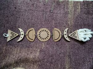 Moon Phases Wooden Wall Hanging