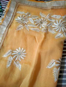 Beautiful Embroidered Saree With Blouse