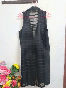 See-through Black Overcoat