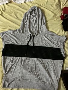 Gray Sleeveless Hoodie