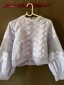 PUFF SLEEVES NET TOP