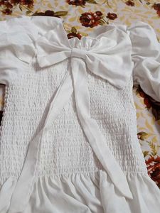 White Bow Tie Top