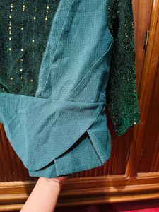 Emerald Green Sequin Party Top
