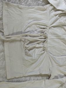 White Deep Neck Top