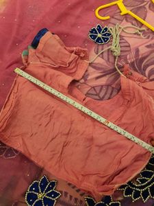 🎀Pink &amp; Blue Floral Applique Wedding Wear Saree🎀
