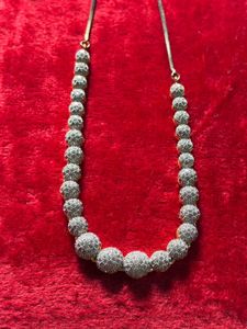 Sparkling Silver Tone AD Necklace &amp; Earring Set