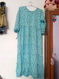 Blue Floral Print Dress